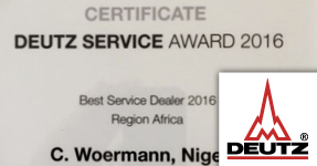 C. Woermann ist DEUTZ Best Service Dealer 2016